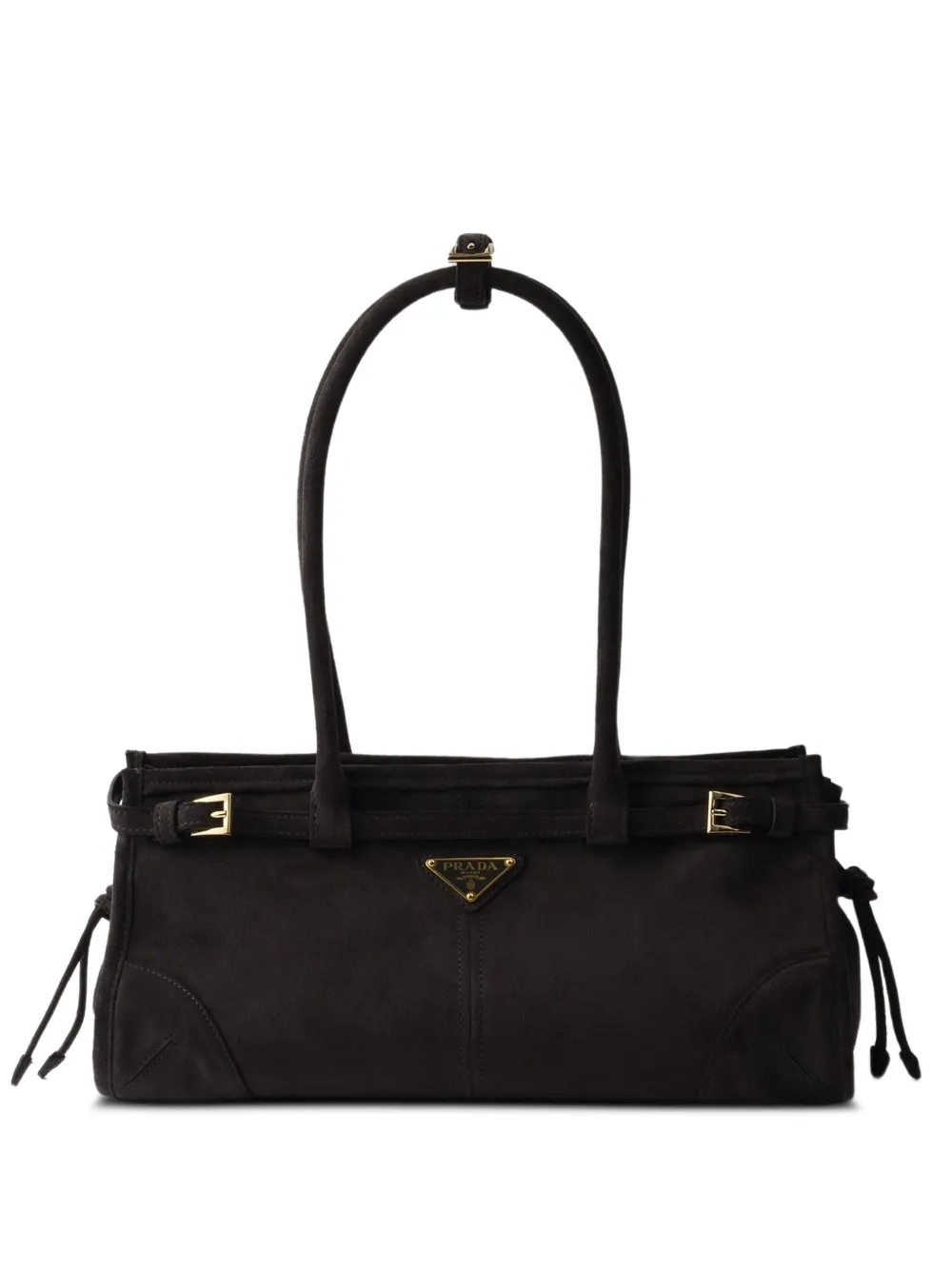 Prada suede drawstring tote bag - Nero