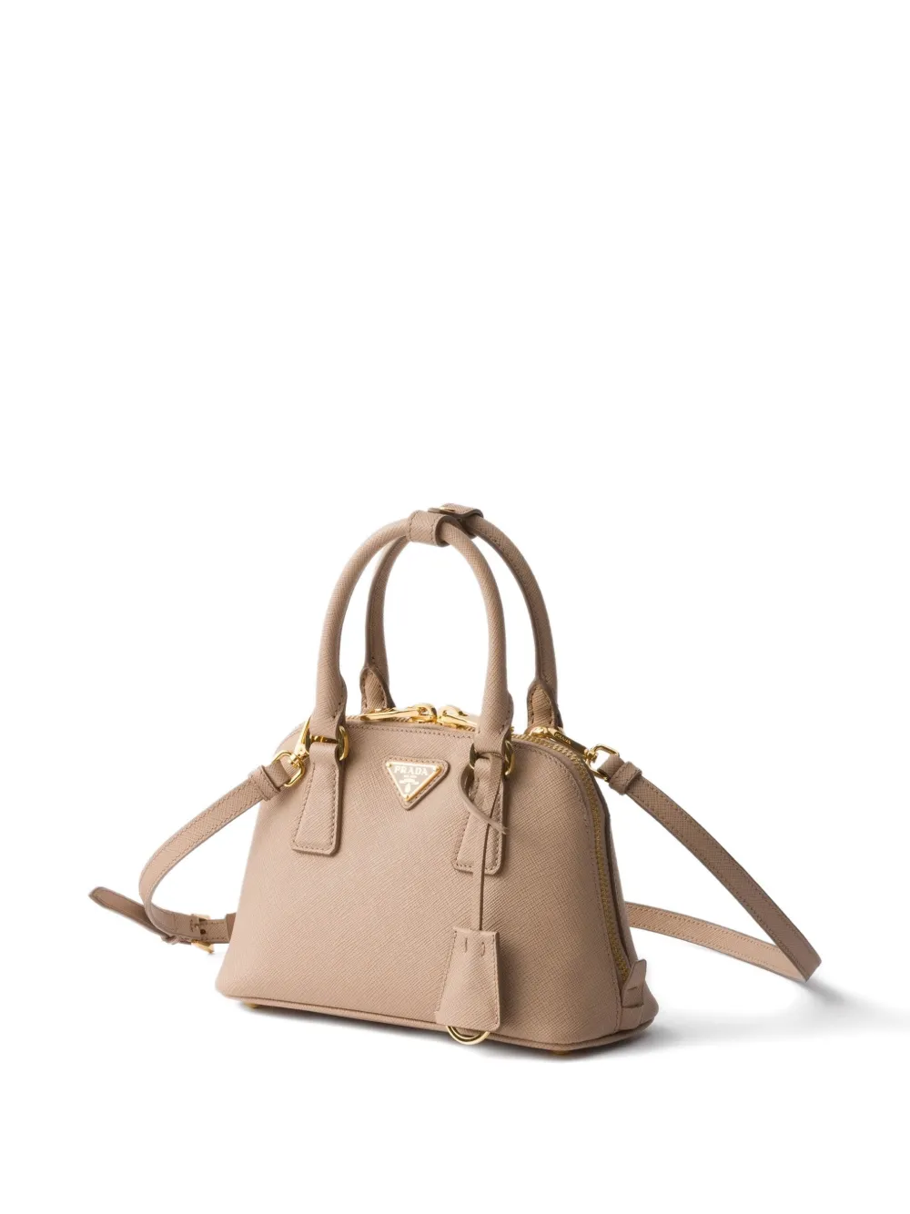 Prada Promenade Saffiano-leather mini tote bag Beige