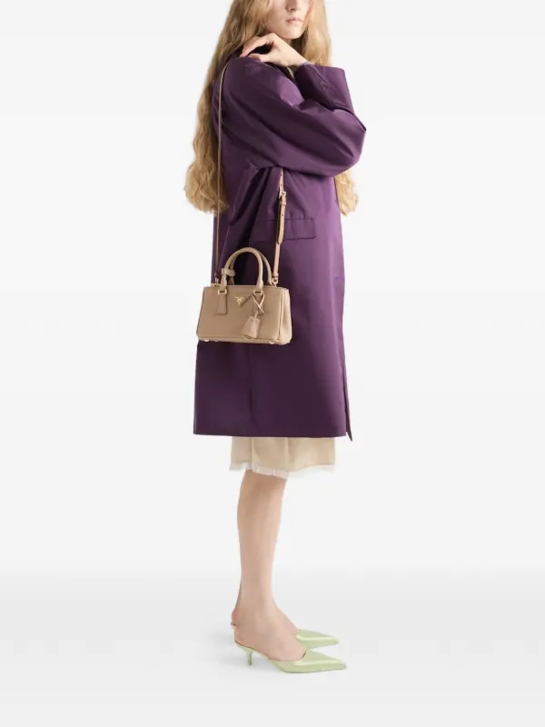PRADA ガレリア　ミニ　ハンドバッグ Prada ガレリア レザーミニバッグ | ブラウン | FARFETCH JP