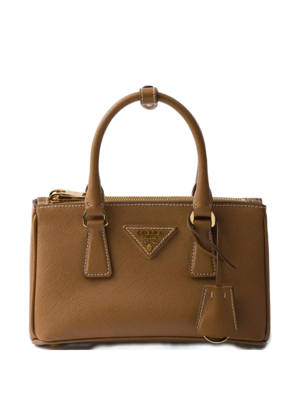 Prada Galleria Saffiano leren mini-tas met handvat Bruin