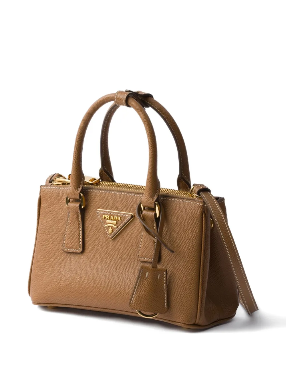 Prada Galleria Saffiano leren mini-tas met handvat Bruin