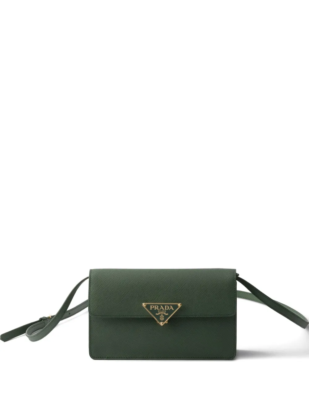 Prada エンブレム フラップ ミニバッグ - グリーン Prada エンブレム フラップ ミニバッグ - グリーン