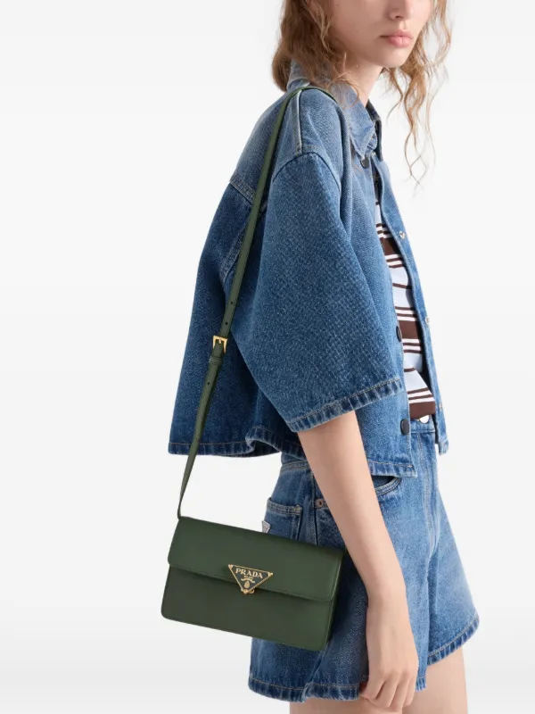 【極美品/希少】ミケランジェロ ダレスバッグ サフィアーノレザー 深緑 A4可 Prada サフィアーノレザー ミニバッグ | グリーン | FARFETCH JP