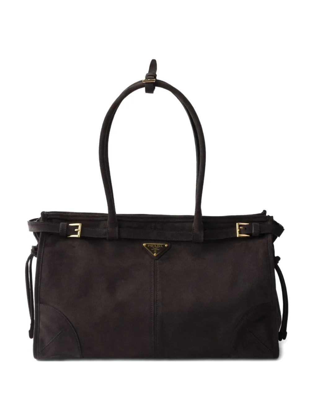Prada large Bonnie suede tote bag Bruin