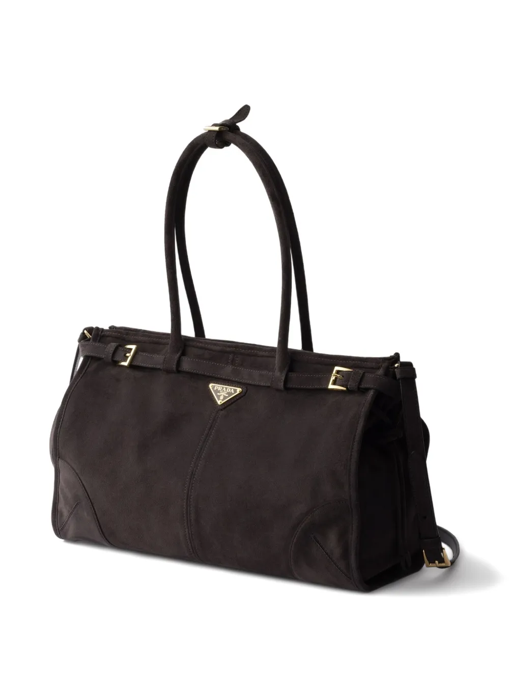 Prada large Bonnie suede tote bag Bruin