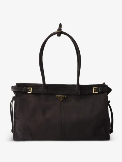 Prada Bonnie large suede handbag