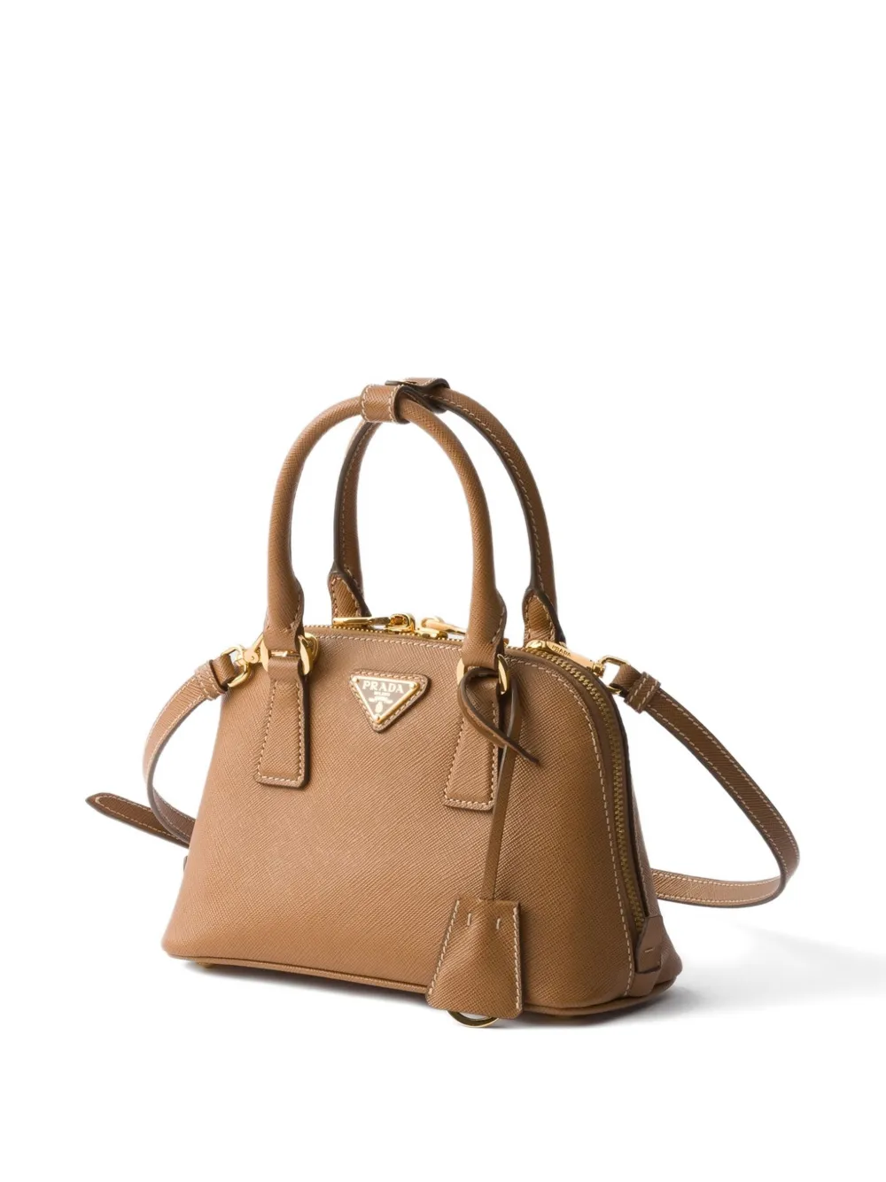 Prada Promenade Saffiano-leather mini tote bag Bruin