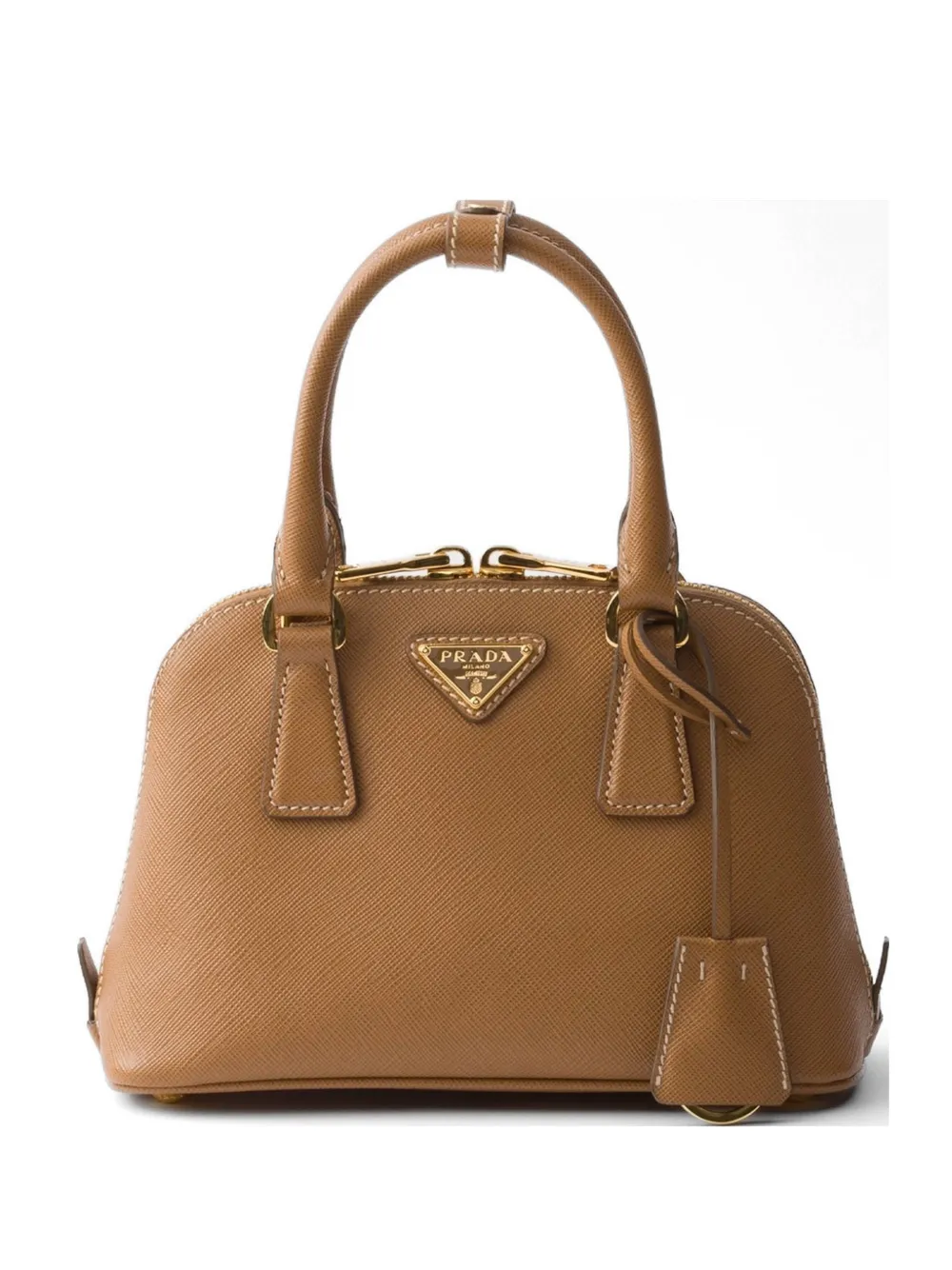 Prada Promenade Saffiano-leather mini tote bag - Marrone