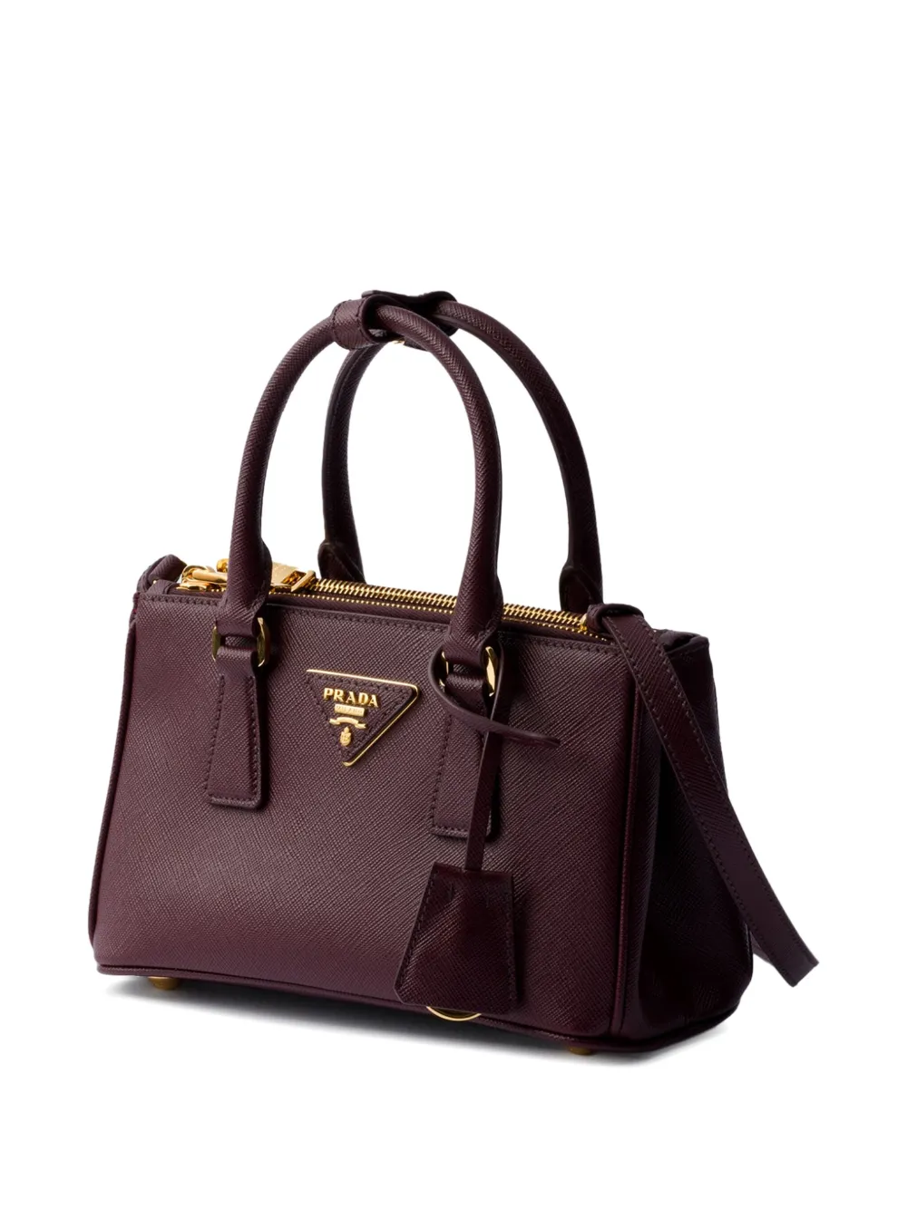Prada Galleria Saffiano leren mini-tas met handvat Rood