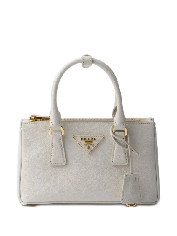 美品 PRADA ガレリアサフィアーノレザーミニバッグ Prada ガレリア サフィアーノレザーミニバッグ | グレー