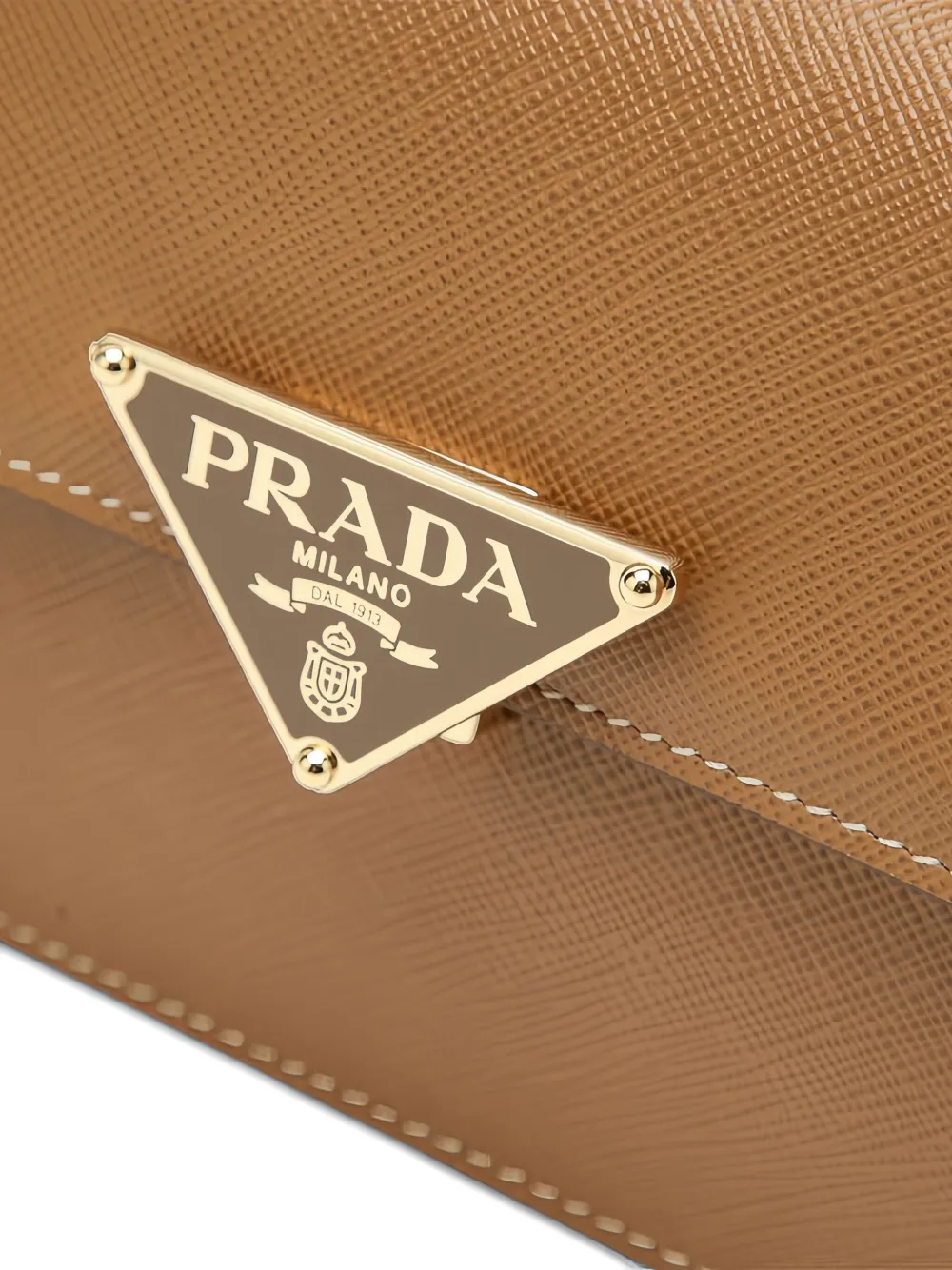 Prada Saffiano leather push-lock clasp mini bag Bruin
