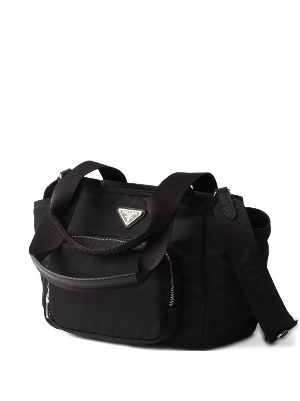 Prada Re-Nylon logo-detail tote bag Zwart