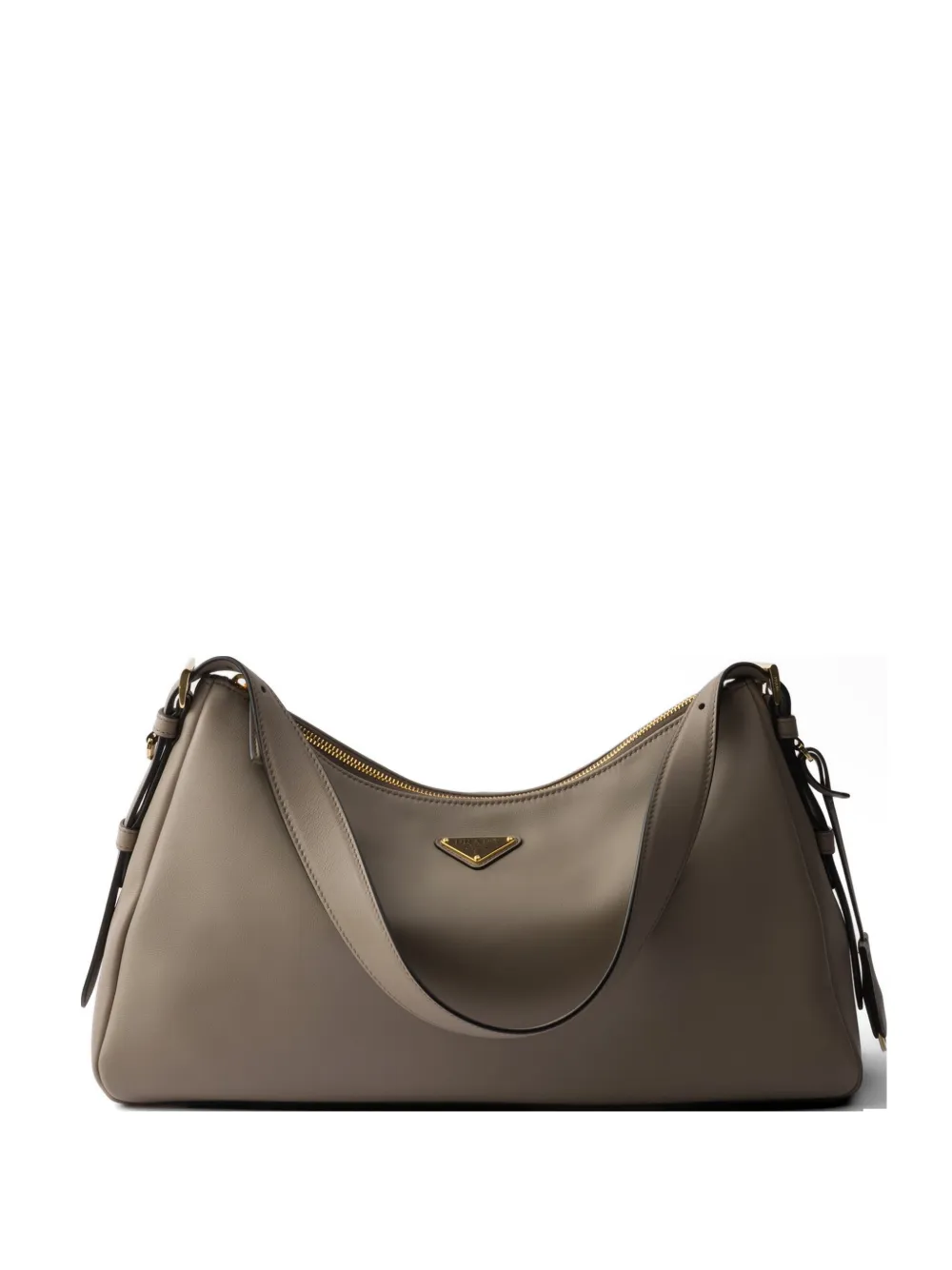 Prada Aimée leather zip-top shoulder bag - Grau