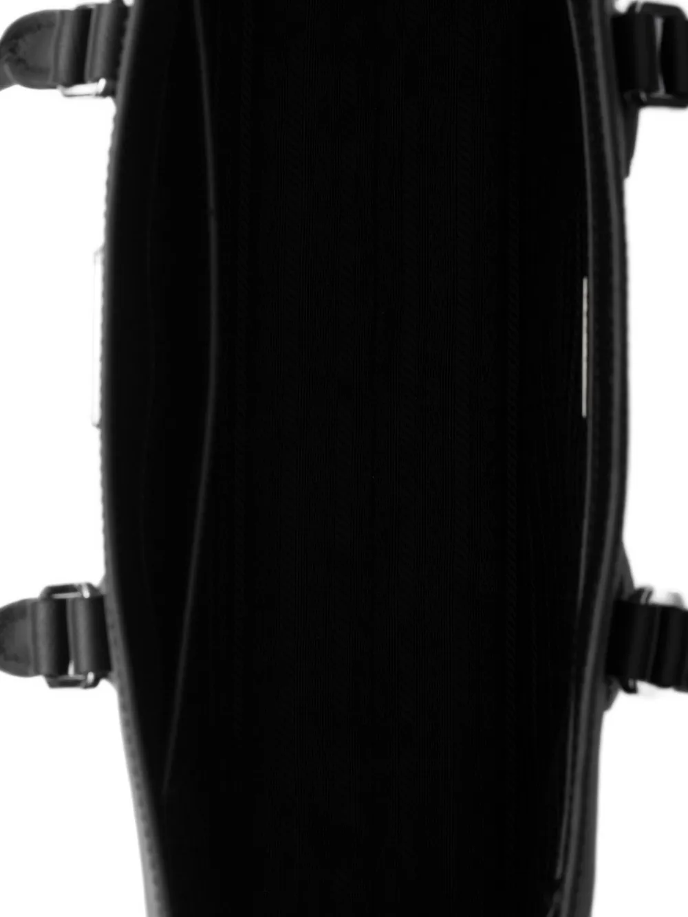 Prada Leren shopper met logo Zwart