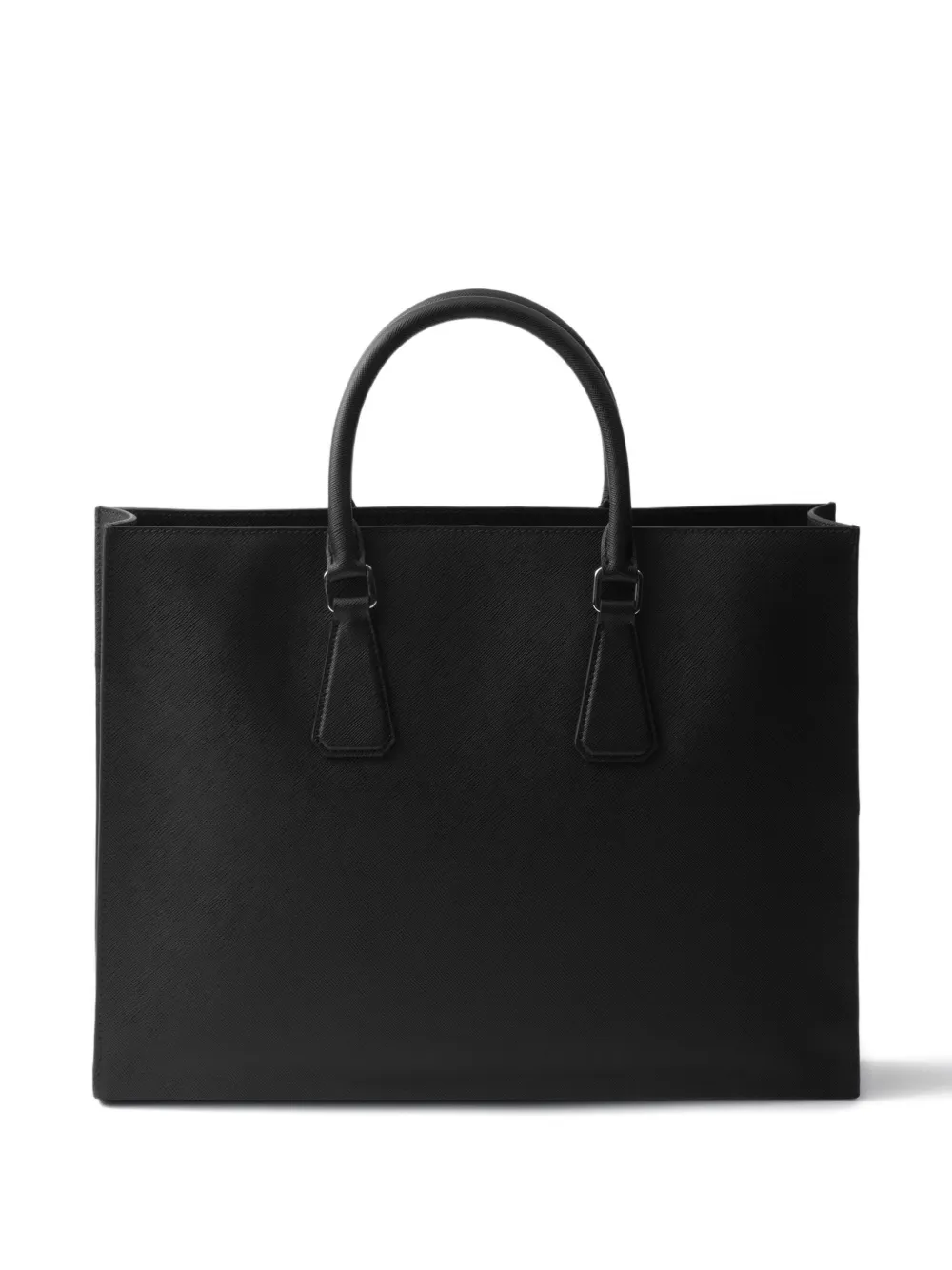 Prada Leren shopper met logo Zwart