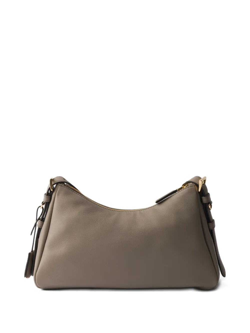 Prada Aimée leather handle triangle-logo shoulder bag - Grijs