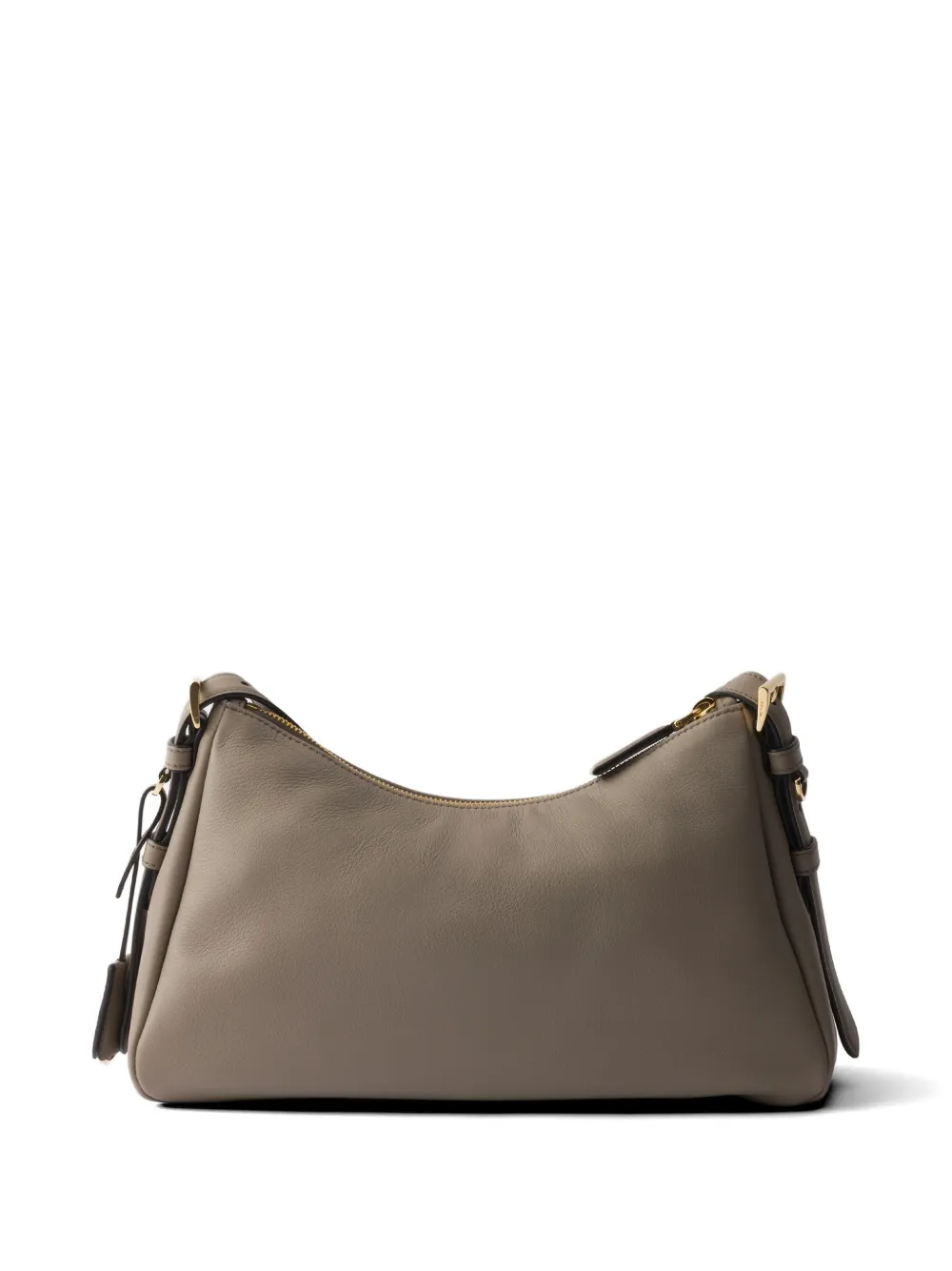 Prada Aimée medium suède schoudertas Grijs