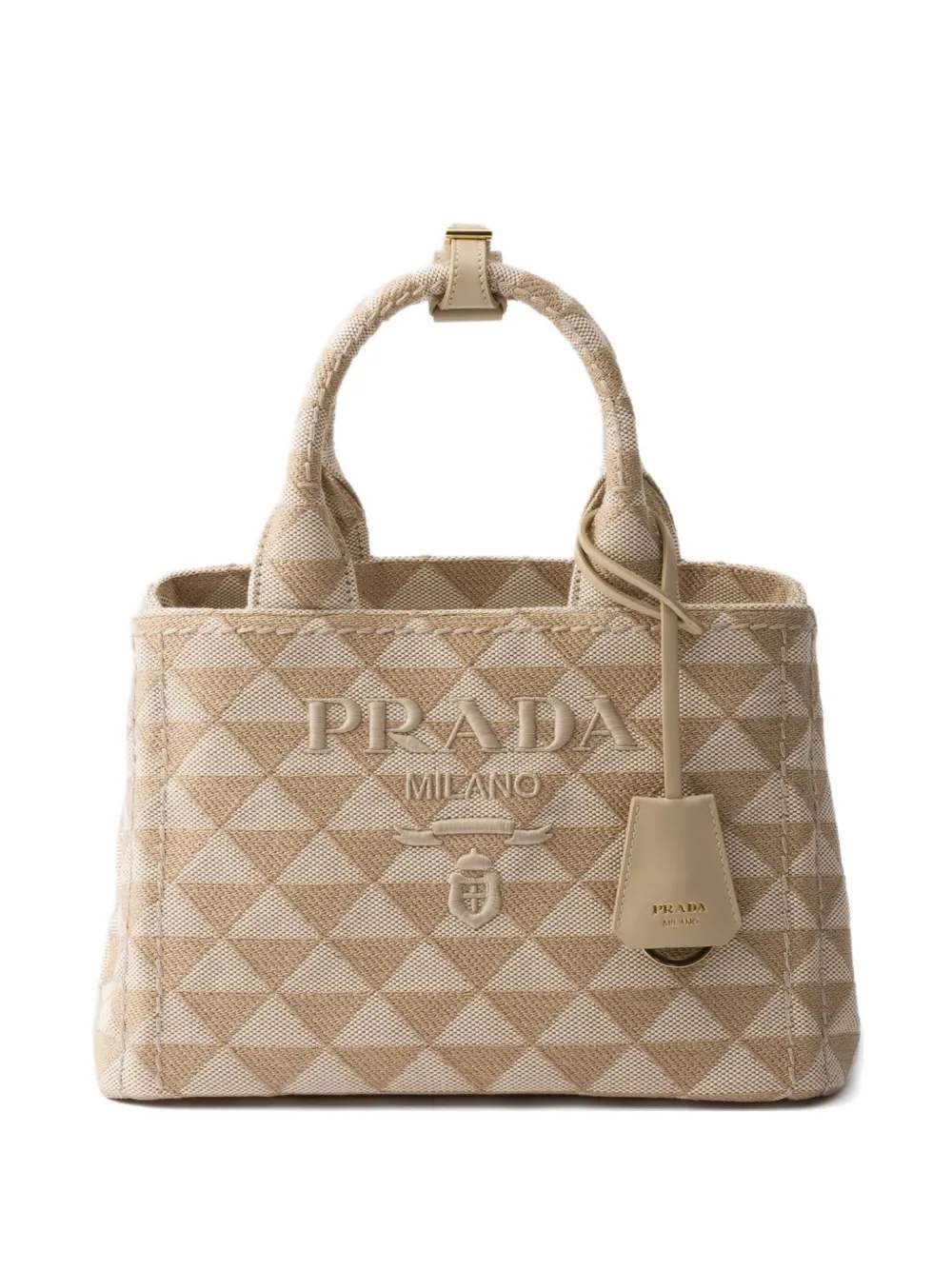 Prada small embroidered tote bag Beige