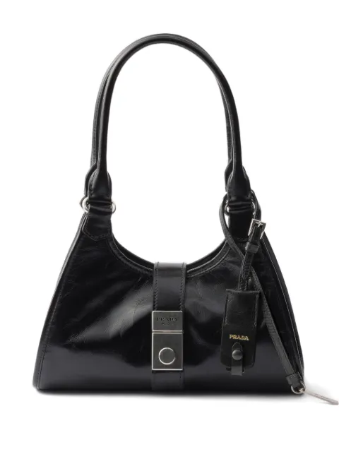 Prada small push-lock leather tote bag