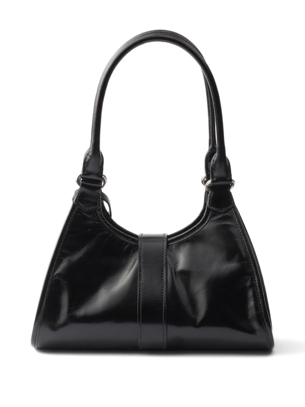 Prada small push-lock leather tote bag - Zwart