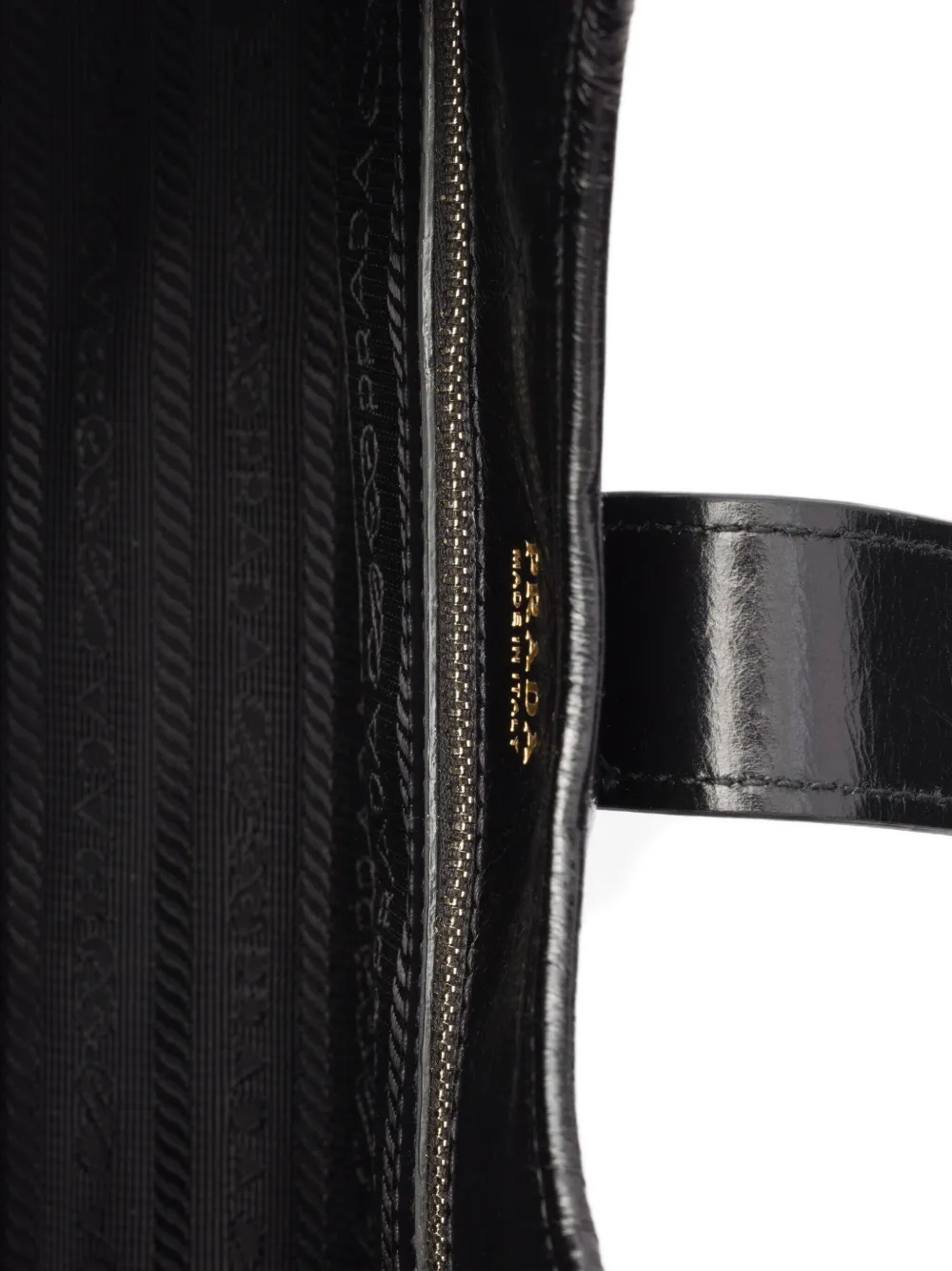 Prada small push-lock leather tote bag Zwart