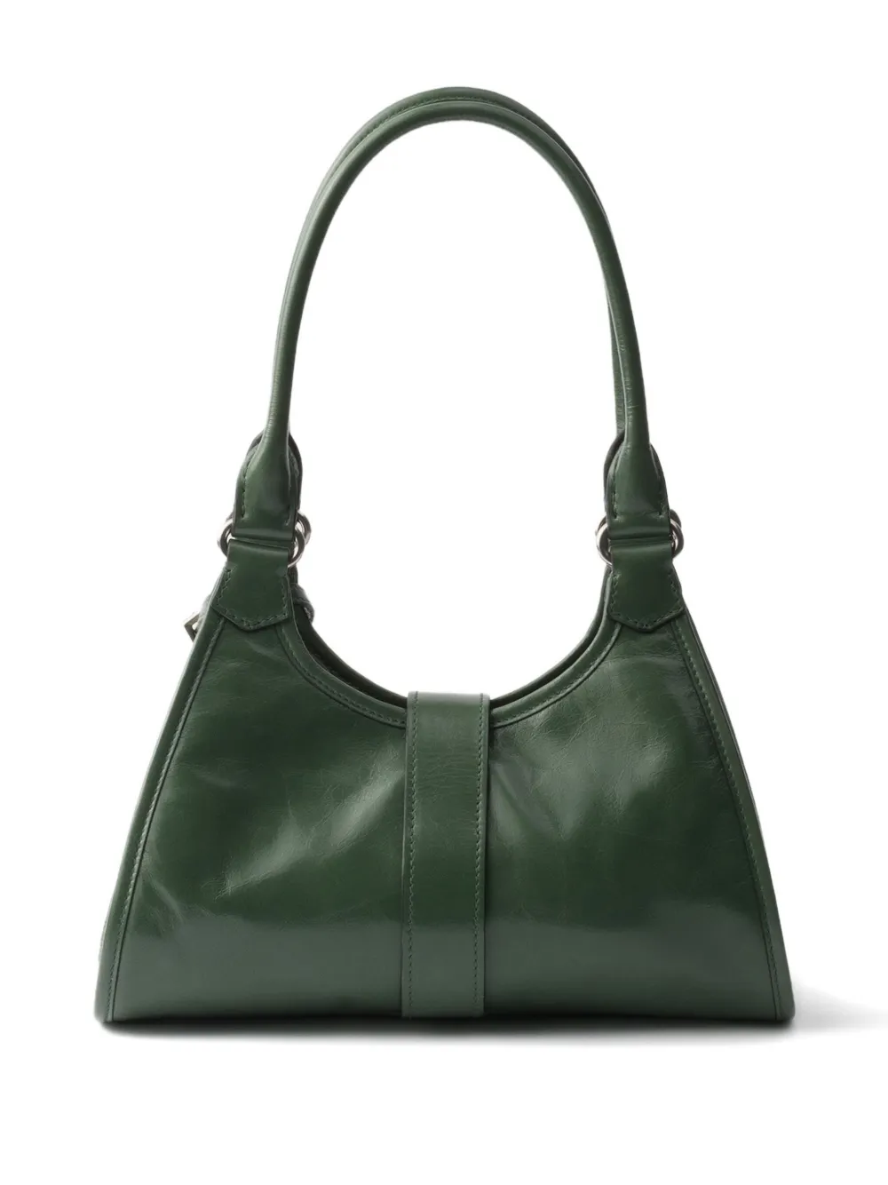 Prada small push-lock leather tote bag Groen