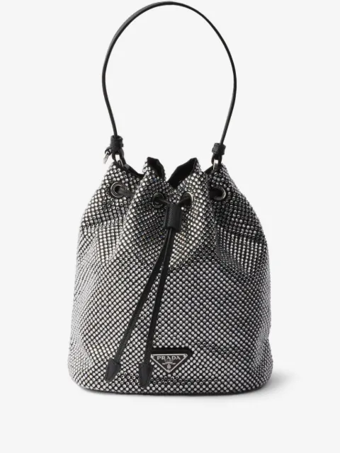 Prada mini crystal-embellished bucket bag