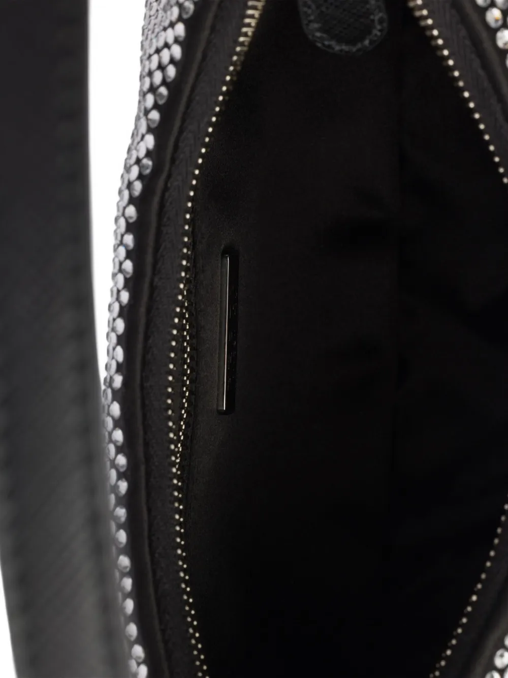 Prada mini Re-Edition 2005 crystal-embellished shoulder bag Grijs
