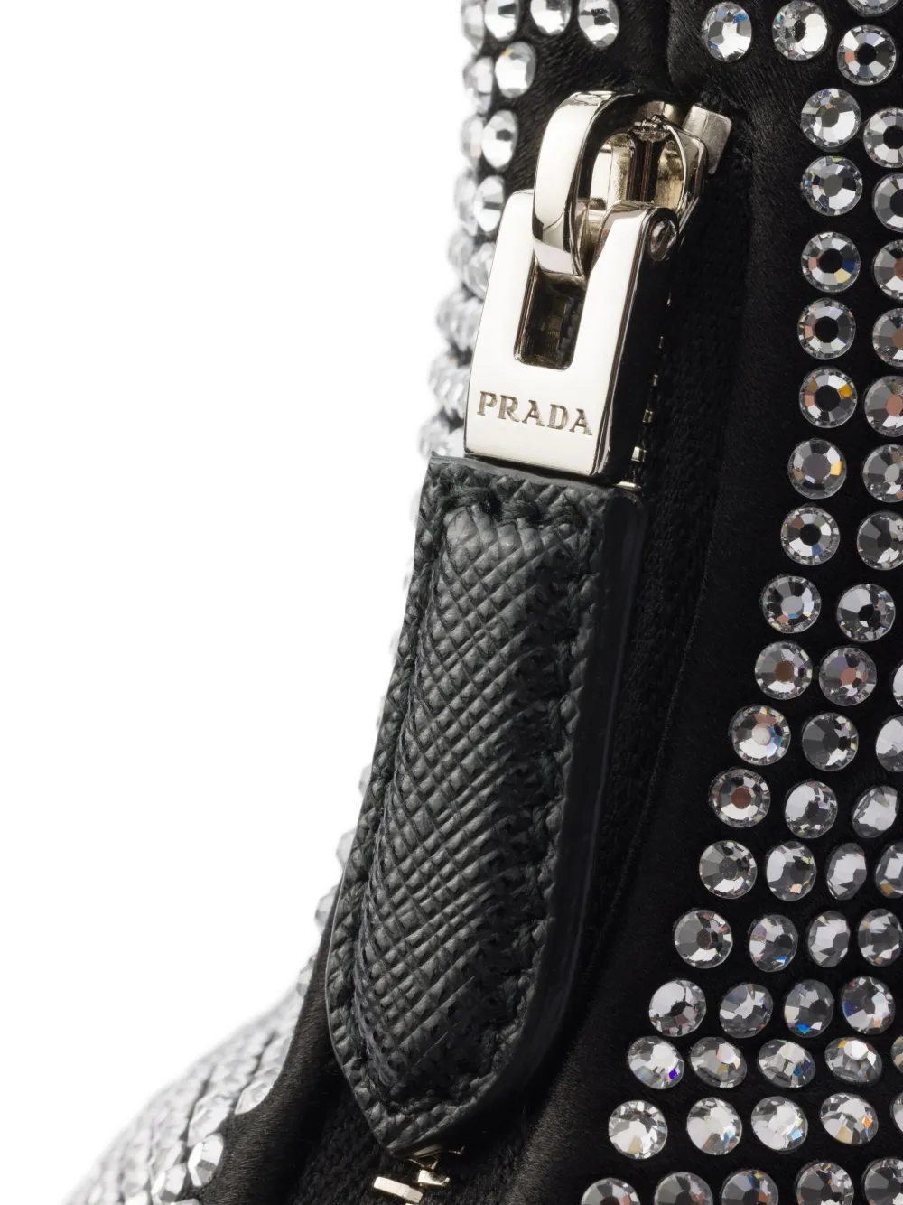 Prada mini Re-Edition 2005 crystal-embellished shoulder bag Grijs