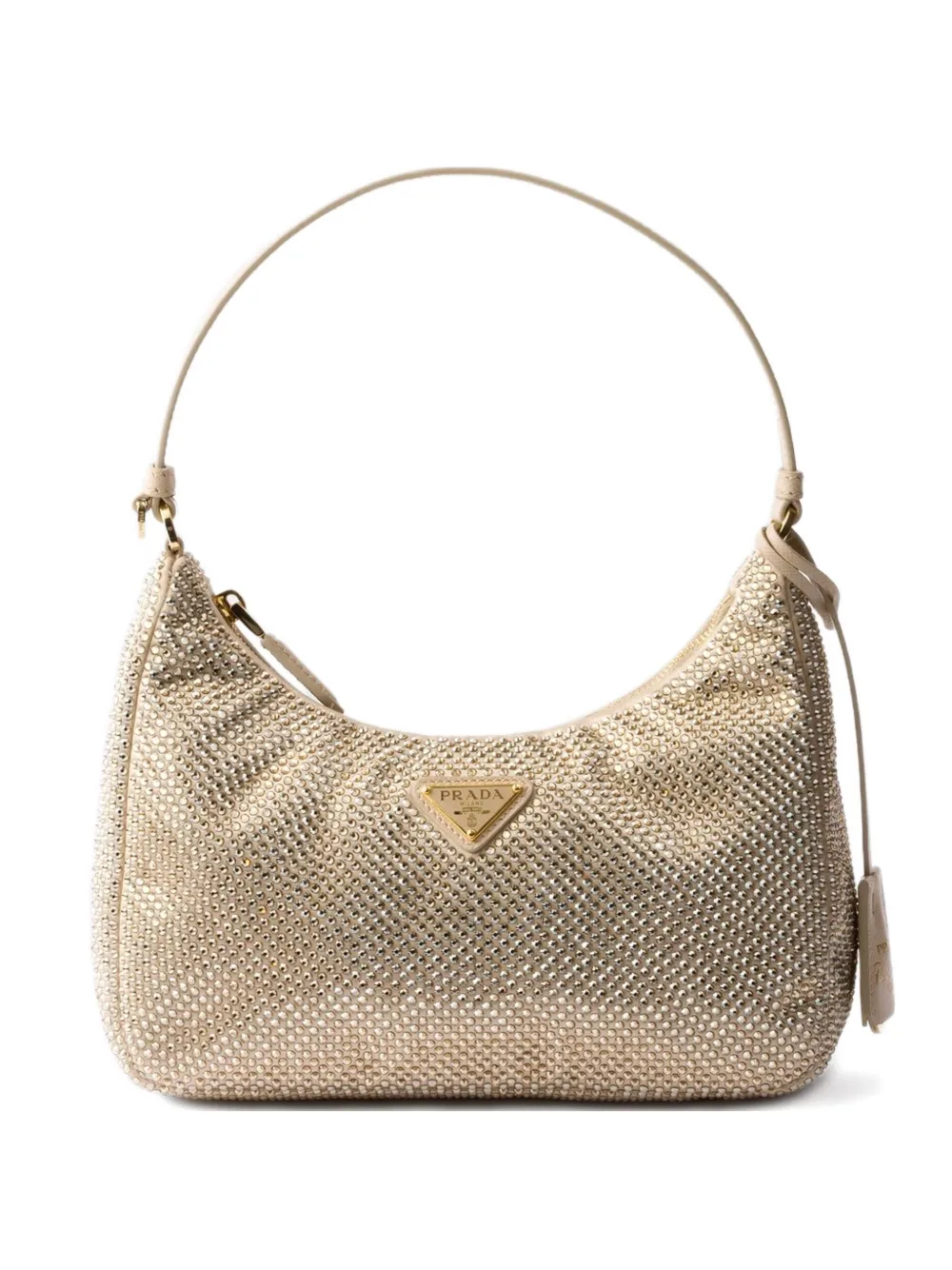 Prada Re-Edition 2005 crystal-embellished shoulder bag Beige