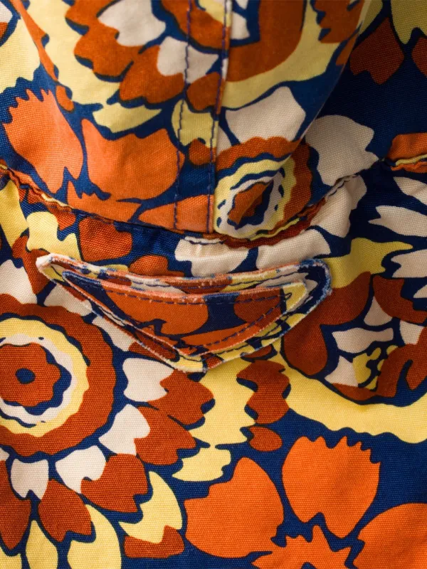 PRADA オレンジ マフラー フリース/ナイロン Prada floral-print Shearling Hood | Orange | FARFETCH