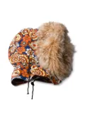 Prada floral-print shearling-lined hood - Orange