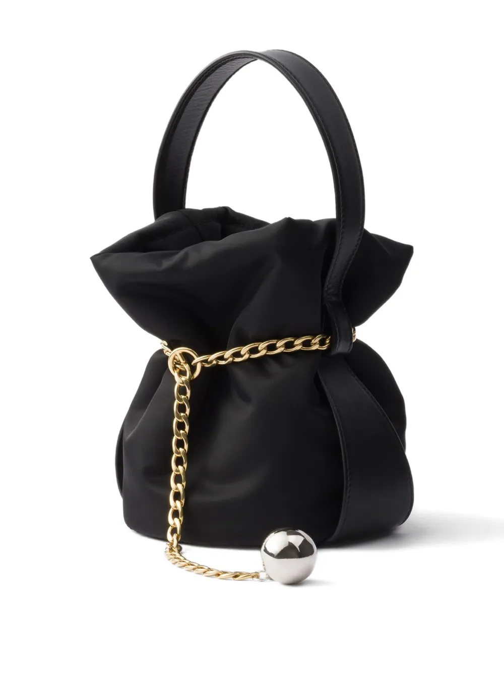 Prada mini chain-embellishment bucket bag Zwart