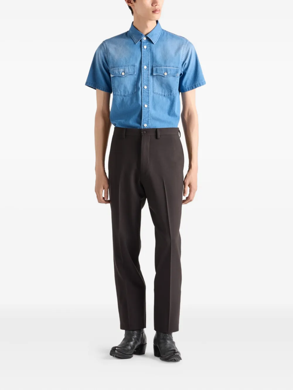 Prada Gebleekt denim overhemd Blauw