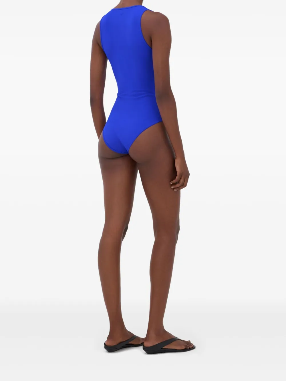 Loulou De Saison Plunging Scoop-neck Swimsuit In Blue