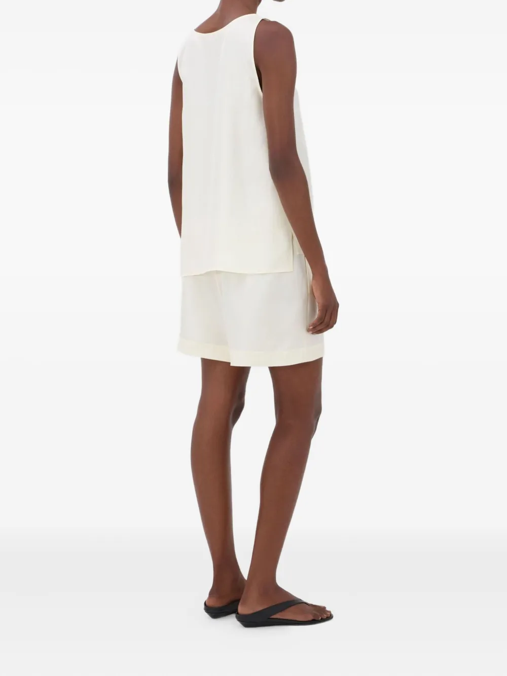 LouLou de Saison Gaby mouwloze top met diepe ronde hals Wit