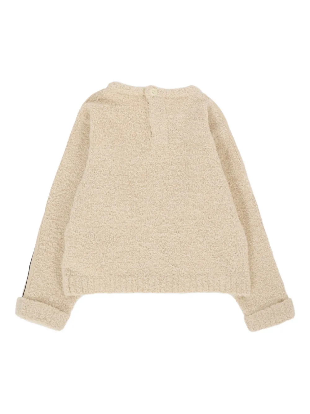 Palm Angels Kids stripe-detail crew-neck jumper Beige