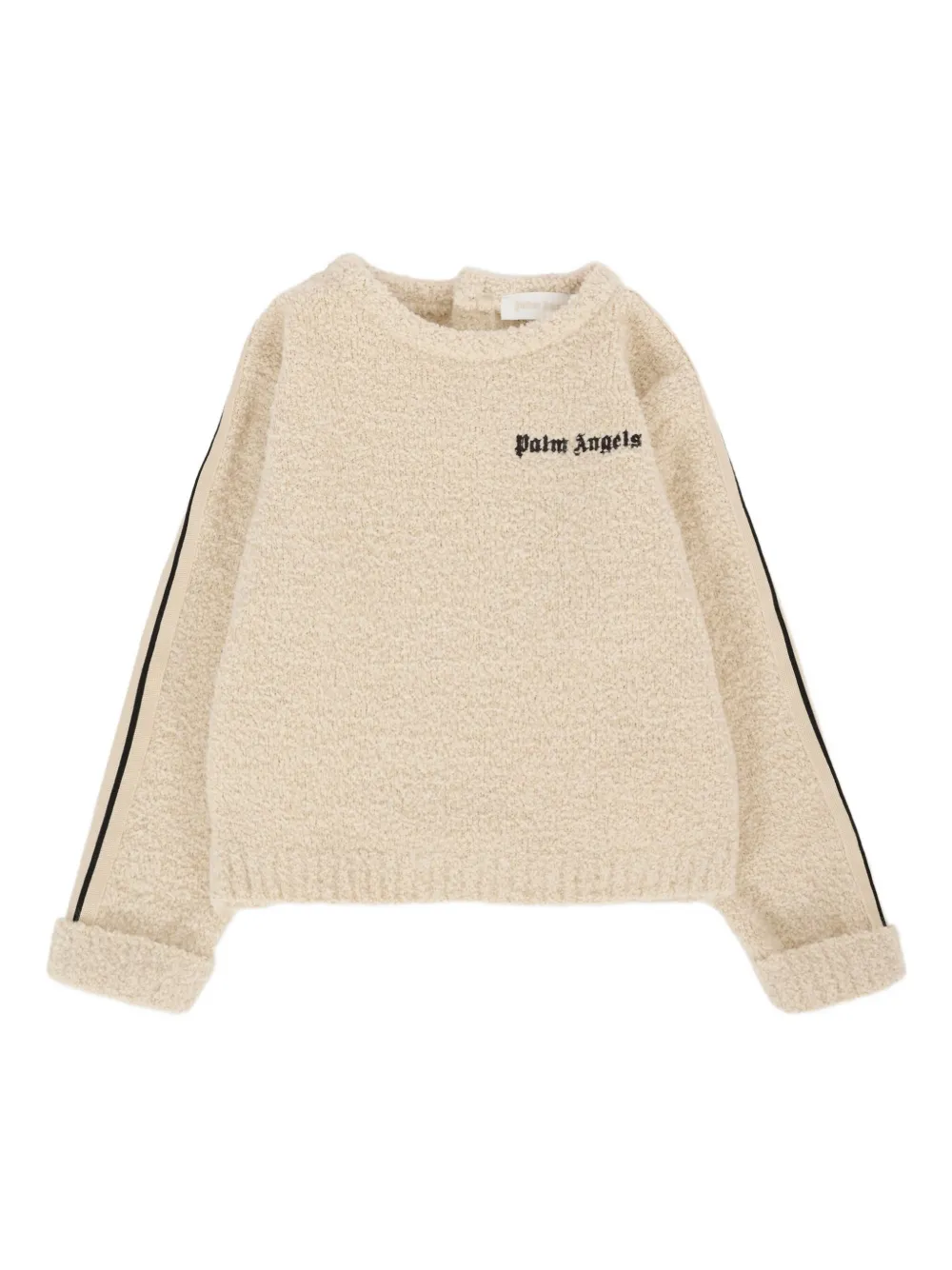 Palm Angels Kids stripe-detail crew-neck jumper - ニュートラル Palm Angels Kids stripe-detail crew-neck jumper - ニュートラル
