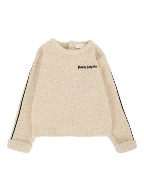 Palm Angels Kids stripe-detail crew-neck jumper