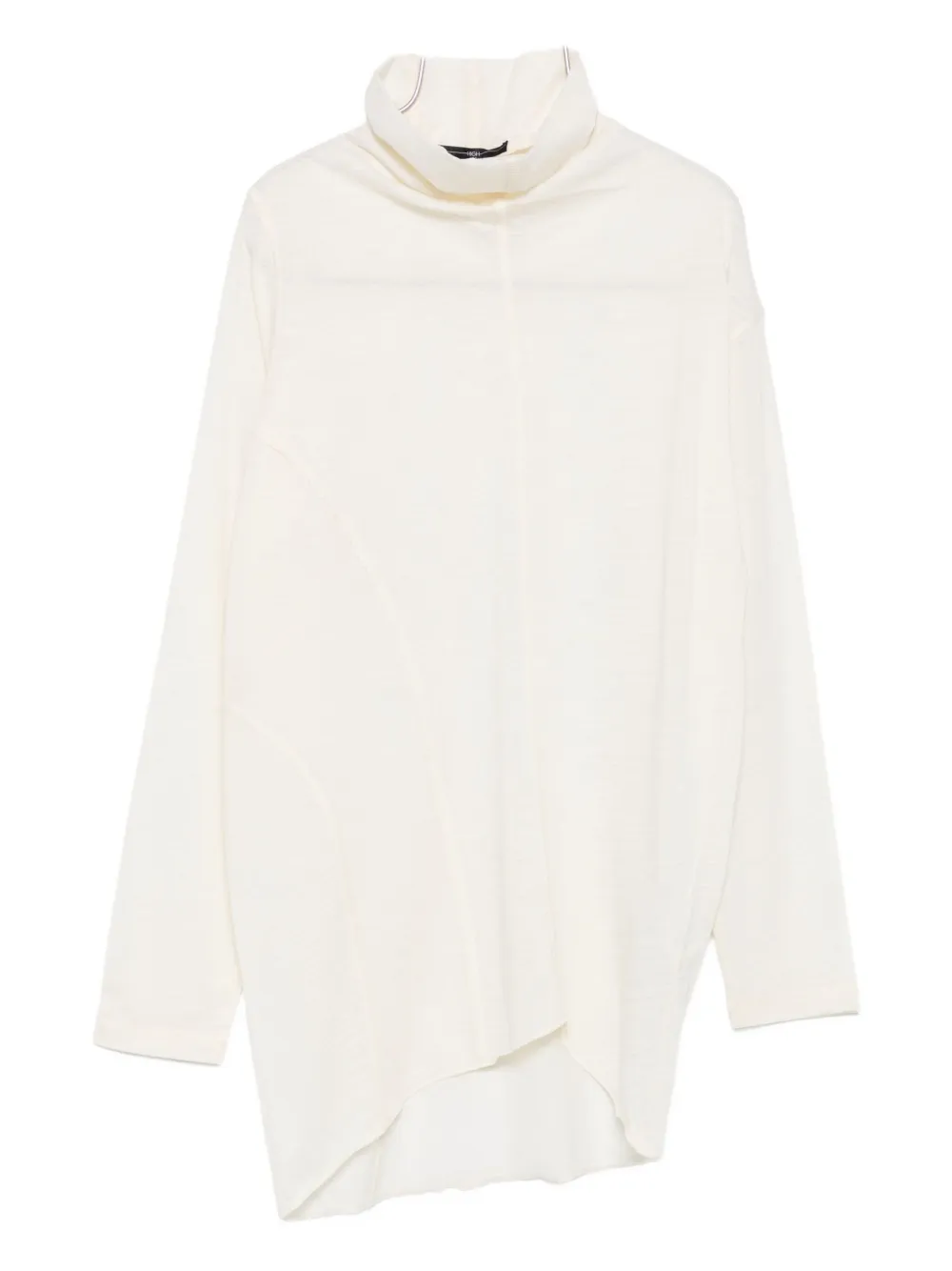 High Spot On Asymmetric Wool-jersey Top In White