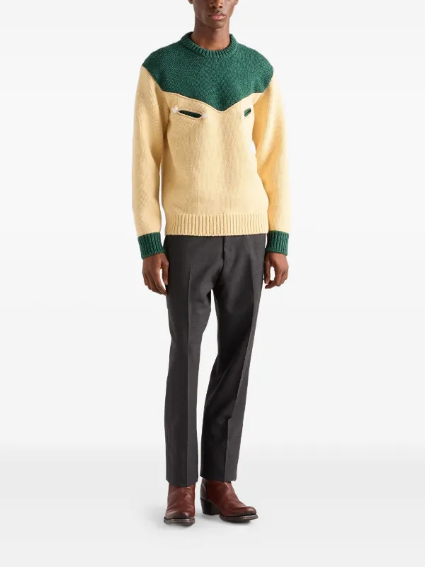 PRADA 新品Wool and viscose sweater Prada Wool Sweater | Yellow | FARFETCH