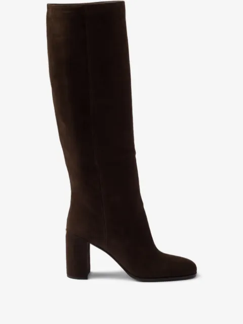 Prada bottes en daim à talon épais 85 mm