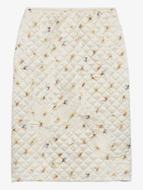 Prada minijupe matelassée à fleurs