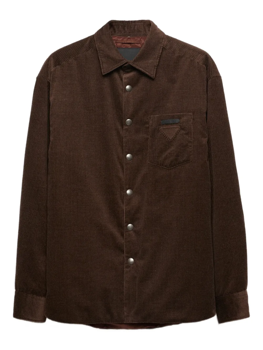 Prada corduroy patch-pocket shirt | Brown | Image 1