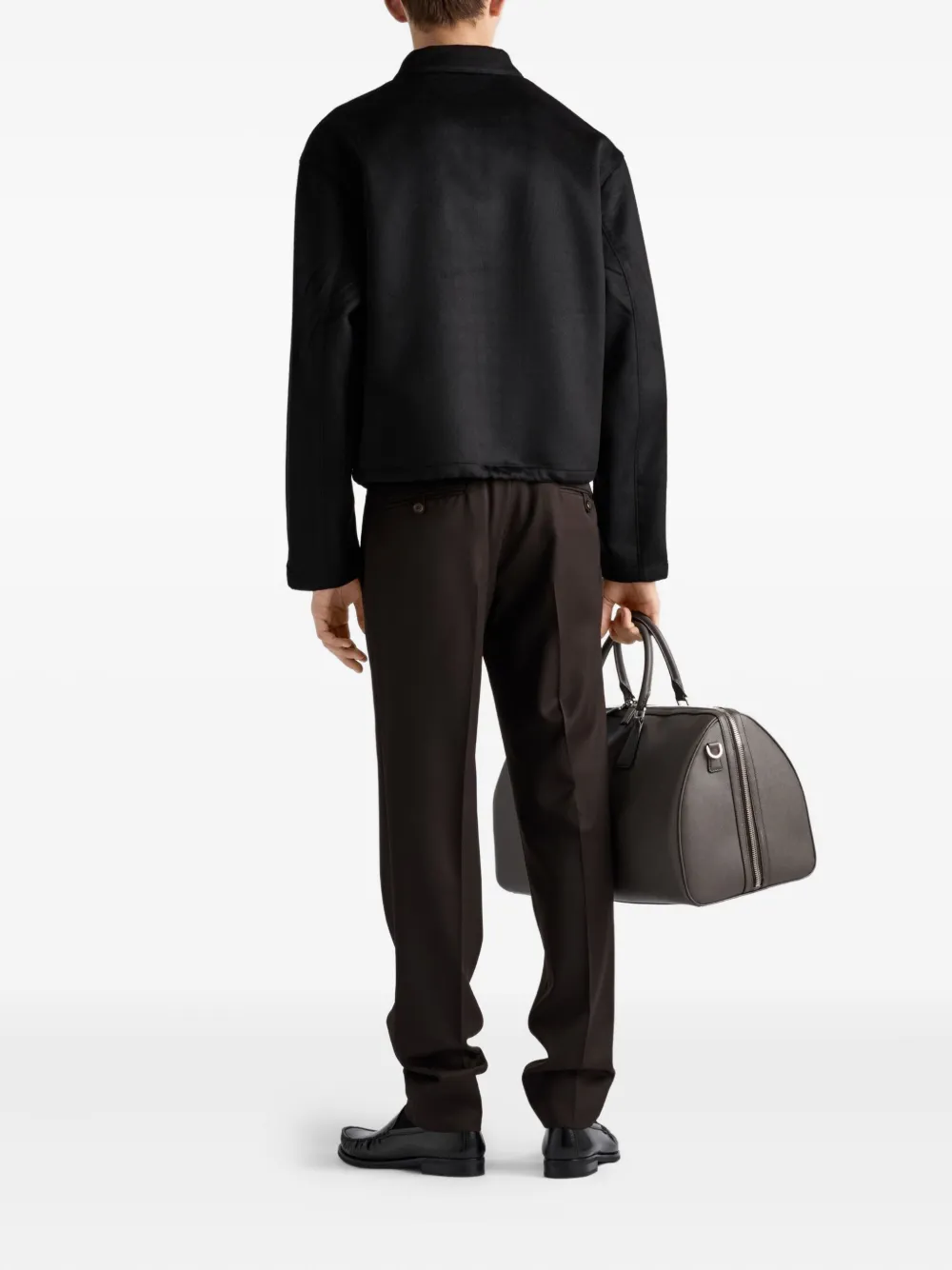 Prada Jack met logo en rits Zwart