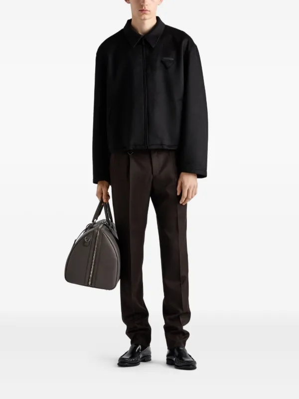 prada ジップアップ ヴァージンウール ブラック ブルゾン PRADA - プラダ スポーツ ジャケット ブルゾン ニット ジップ