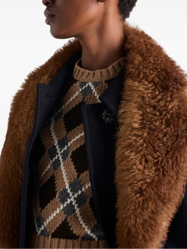 Prada argyle-pattern crew-neck Sweater Brown FARFETCH PH