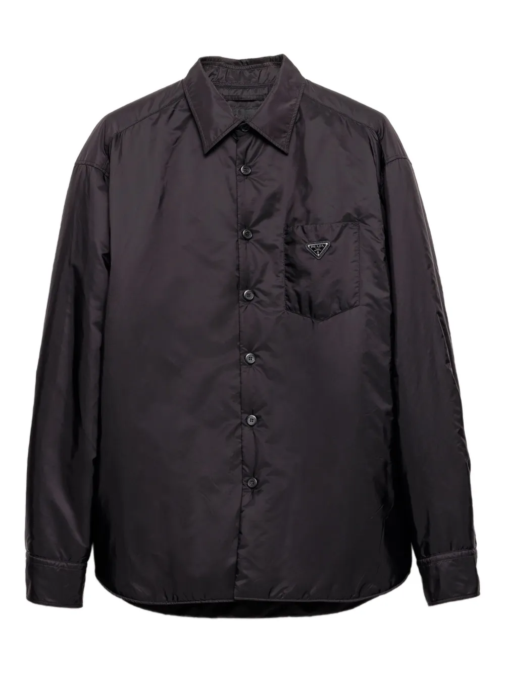 Prada Re-Nylon overhemd met logo Zwart