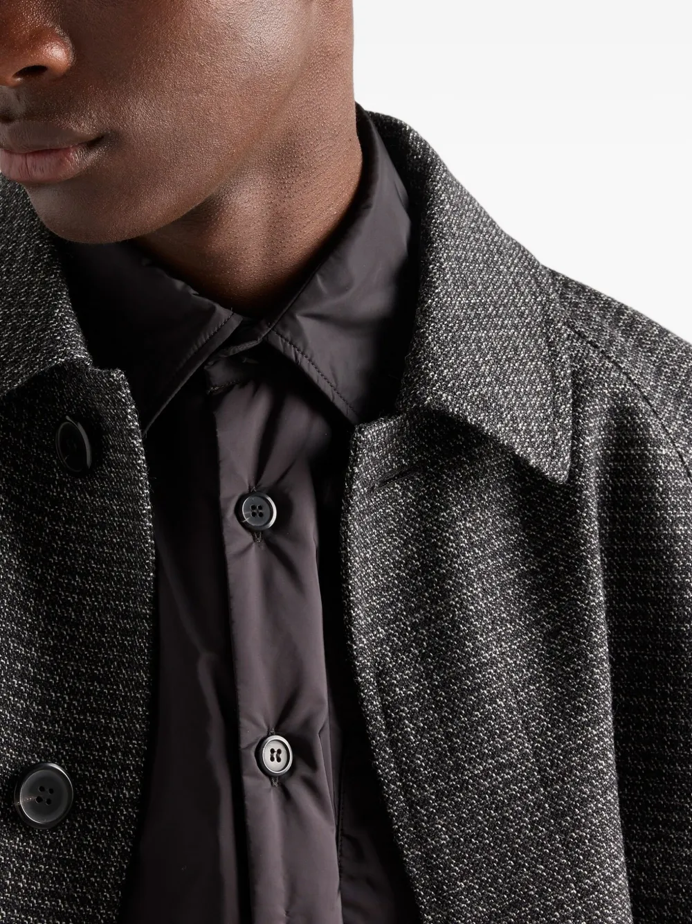 Prada Re-Nylon overhemd met logo Zwart