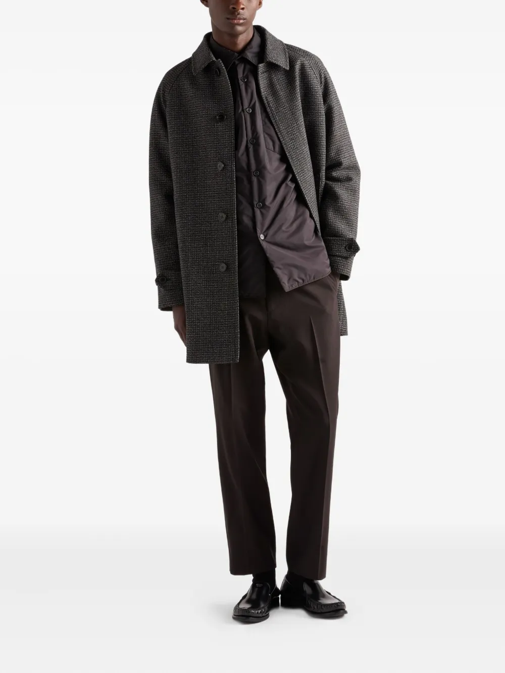 Prada Re-Nylon overhemd met logo - Zwart